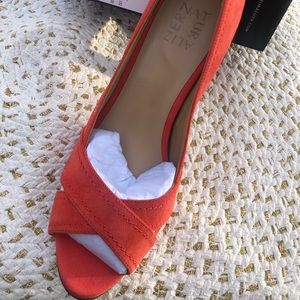 ODETTA Suede Open Toe Pump